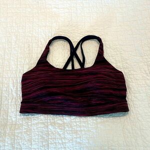 LULULEMON | ENERGY BRA LOW TIDE BLUSH BERRY BLACK SIZE 8